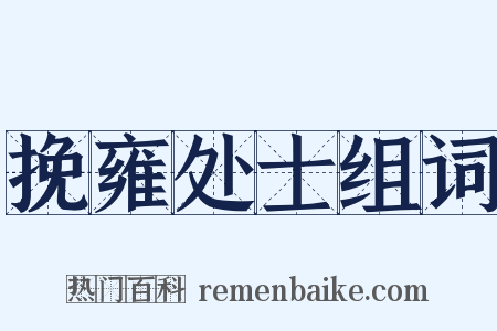 挽雍处士组词是什么意思的图片